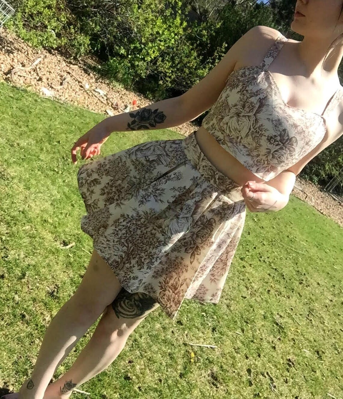 Toile De Jouy Smocking Sleeveless Top