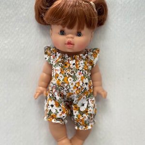 Miniland Doll Clothes 38cm & Paola Reina Romper/ Autumn Mustard image 1