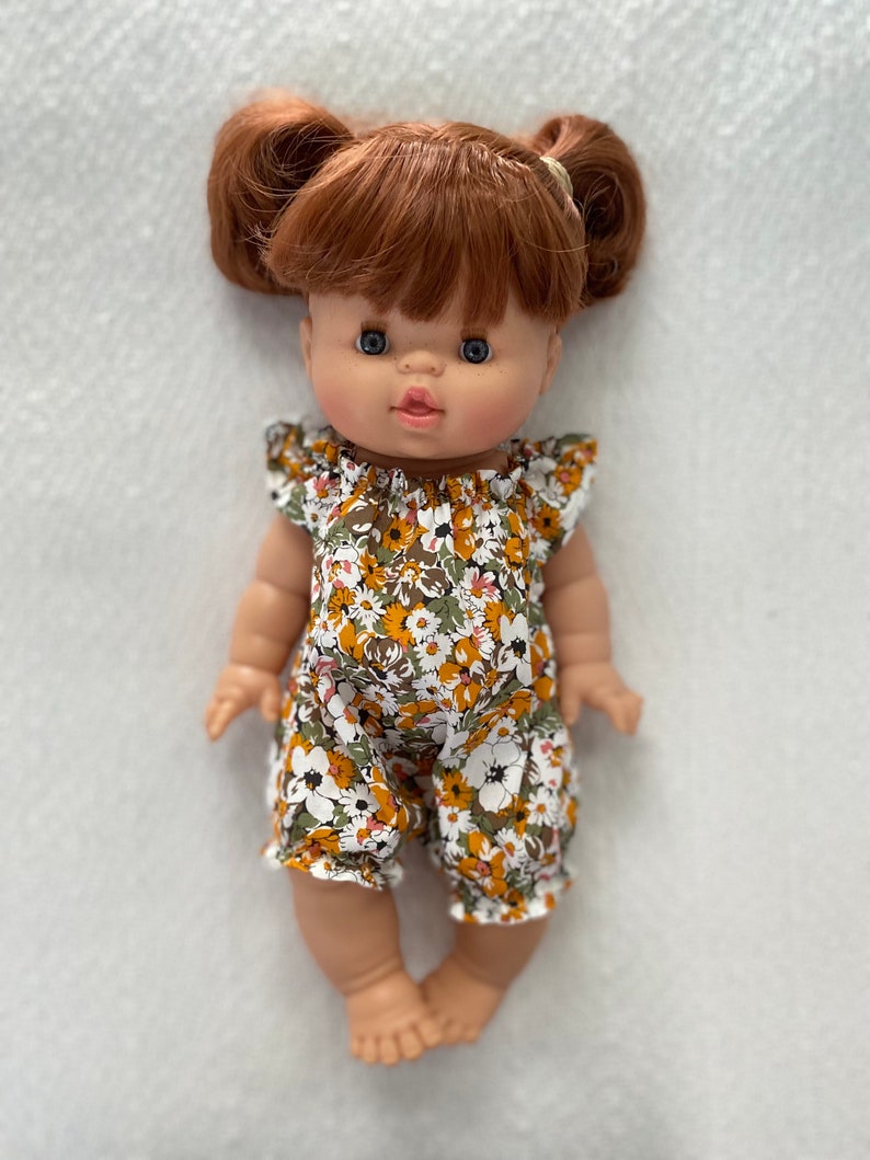 Miniland Doll Clothes 38cm & Paola Reina Romper/ Autumn Mustard image 1