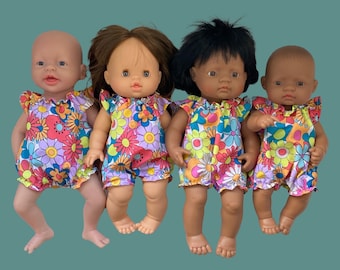 WHOLESALE — Fits Miniland doll 38cm/ Minikane/ Paola Reina/ Miniland 32cm/ Silicone - ivita Reborn 14”/ 35cm ( 10 x ROMPERS)