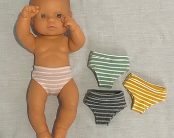 32cm Miniland Doll underwear, Cotton Jersey Stripe