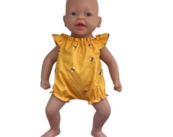 Reborn 14”/35cm Silicone Doll- Romper- bees