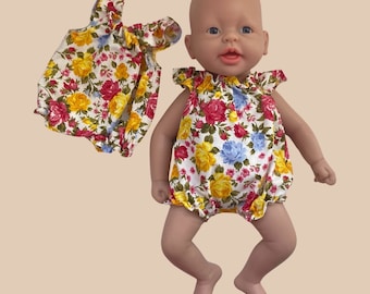Reborn 14”/35cm Silicone Doll- Romper- yellow blue pink flowers