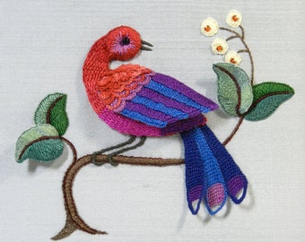 BLUE TAILED WHISTLER ~ Raised Embroidery Kit