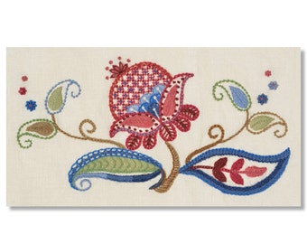 pdf download - CRIMSON CLOVER crewel work pattern