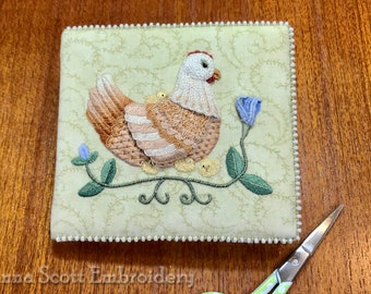 Stumpwork Embroidery Kit - MOTHER HEN Needle Book