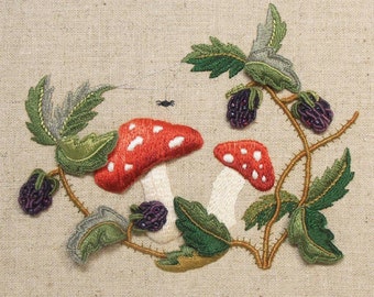 TOADSTOOLS & BRAMBLES ~ Raised Embroider Kit