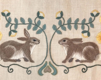 Crewel Work Kit: BUNNIES & BUTTERCUPS