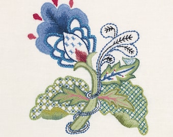 Crewel Embroidery kit - BLUE ELEGANCE