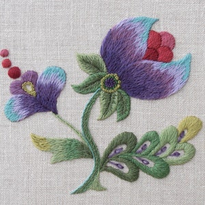 Crewel Embroidery Kit - PURPLE GRACE