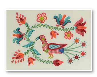 PDF Download - TULIPA BIRD, Crewel work pattern
