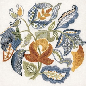Borduurpakket Crewel: JACOBEAN LEAVES