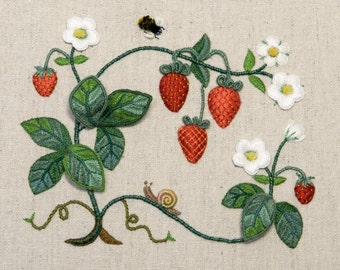 Stumpwork Embroidery Kit - STRAWBERRY FEAST