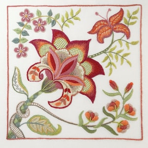 Kit de bordado Crewel: SCARLET GLORY
