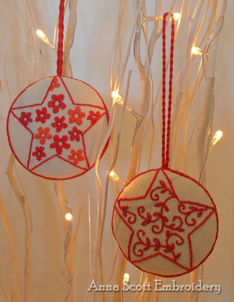 PDF Download 'Starry Night' Christmas ornament pattern. image 1