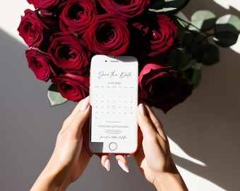 Electronic Save the Date Evite: Minimalist Wedding E-Card (Digital Download)