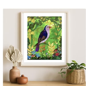 Tropical Bird Wall Art Print – Colorful Jungle Nature Painting, Vibrant Bird Illustration, Exotic Wildlife Home Decor