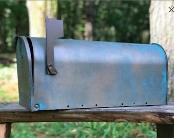 FAUX Copper Mailbox, Aged copper patina mailbox, copper  patina mailbox, Post style mailbox,