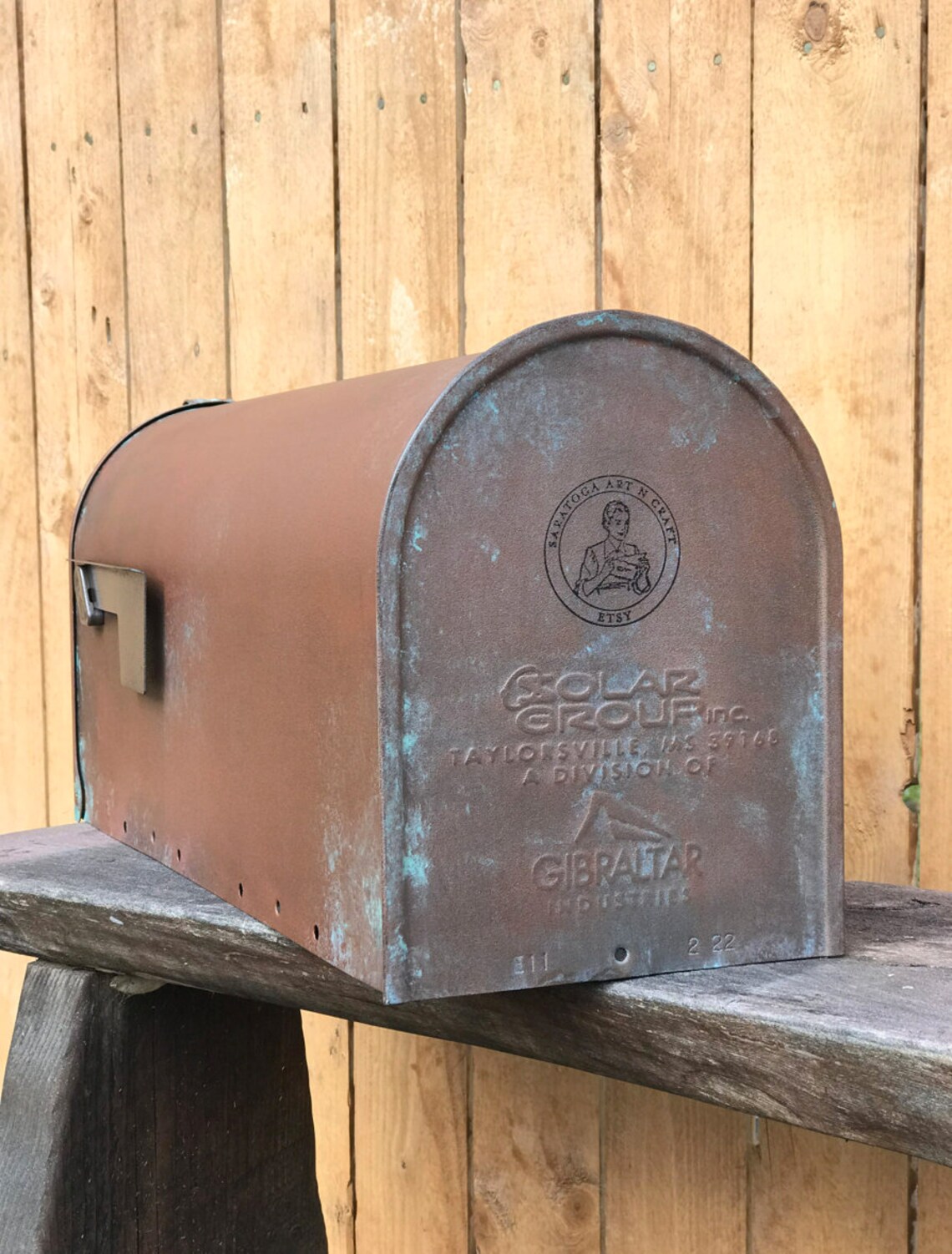 Copper Mailbox Aged Copper Patina Mailbox Faux Copper Etsy