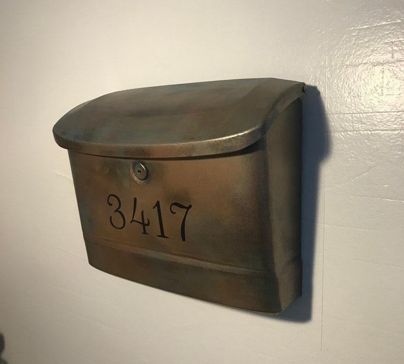 Wall Mount Mailbox Extra large Wall mount mailboxAged Copper Etsy