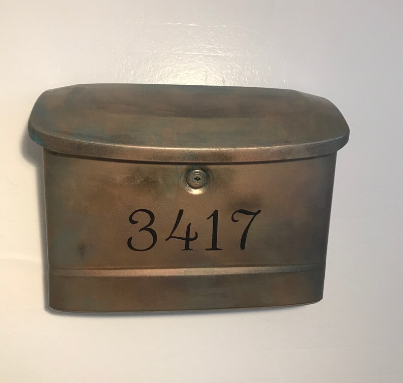 Wall Mount Mailbox Extra large Wall mount mailboxAged Copper Etsy