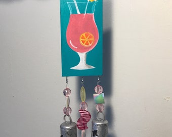 Cocktail Chimes, Gift Chimes, Hand painted chimes, Garden chimes, Spinner chimes,