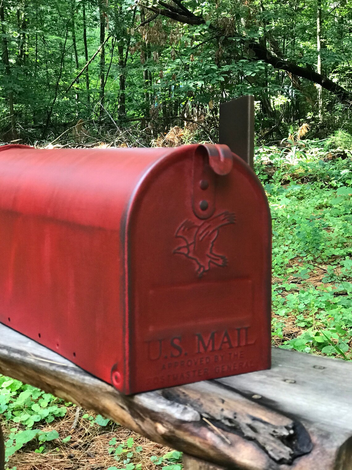Vintage Red Mailbox standard post mailbox Red post mailbox Etsy