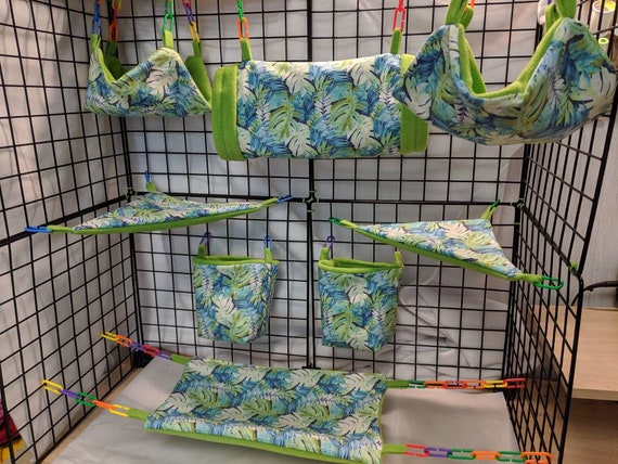 8 Piece Sugar Glider Cage Set Leaves Sugar Glider Accessories Etsy