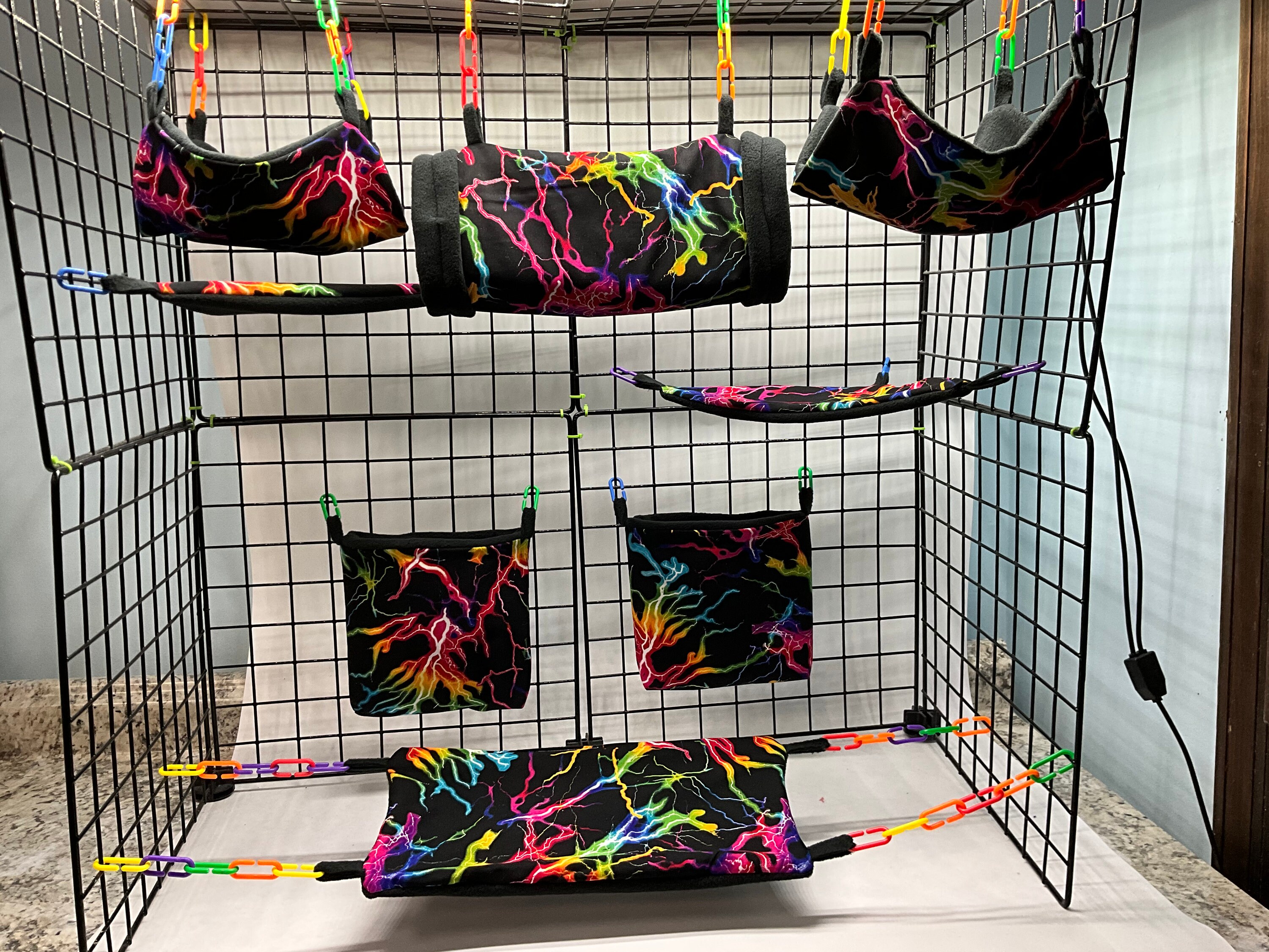 Picture of 8 Piece Sugar Glider Cage Set/sugar Glider Accessories/lightning - Etsy