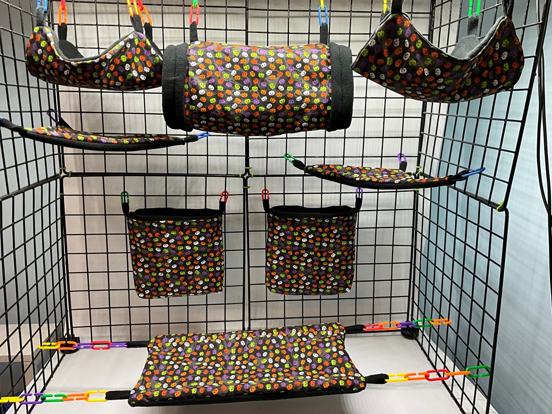 View of 8 Piece Sugar Glider Cage Set/ Halloween/sugar Glider Accessories - Etsy