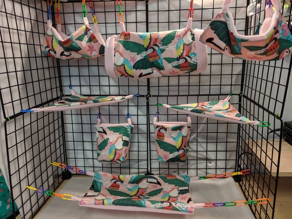 8 Piece Sugar Glider Cage Set/Toucan 