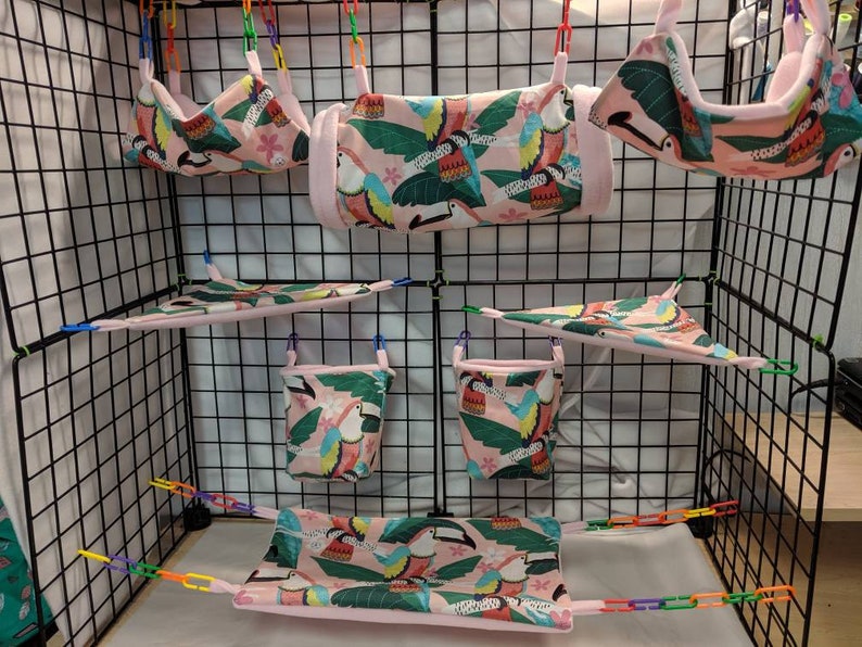 8 Piece Sugar Glider Cage Set/Toucan/Sugar Glider Accessories | Etsy
