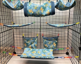 8 Piece Sugar Glider Cage Set/Turtles/Sugar Glider Accessories