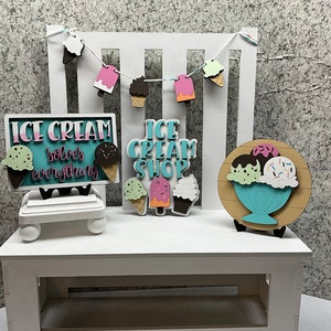 Ice Cream Tiered Tray Signs/Tiered Tray Set