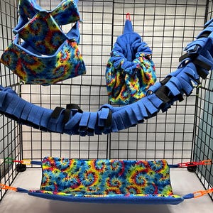 Ready to Ship/4 Piece Cage Set/Rainbow Paw Print