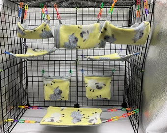 8 Piece Sugar Glider Cage Set/Sugar Glider Accessories/Sheep