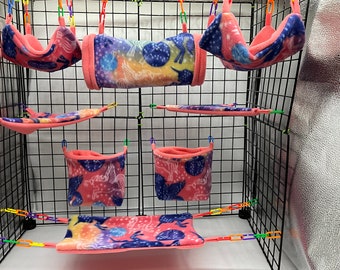 8 Piece Sugar Glider Cage Set/Sugar Glider Accessories/Pegasus Galaxy