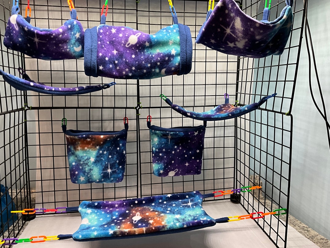 Picture of 8 Piece Sugar Glider Cage Set/sugar Glider Accessories/celestial Starry ...