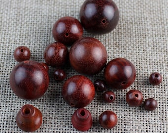 Natural Blood Sandalwood Round Beads,Tower Beads,Red Sandalwood,Brown Wood,Mahogany,Teak Wood Beads,Wooden Loose Beads,DIY Jewelry Supplies