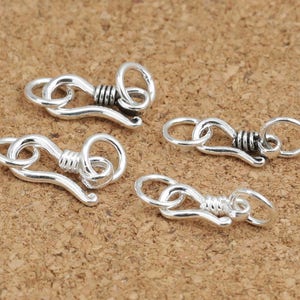 925 sterling silver hook clasps,bracelet clasps,necklace clasps,S hook clasp,antique silver,shiny silver,metal finding J0359
