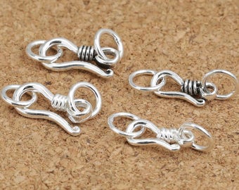 DDP | 925 sterling silver hook clasps,bracelet clasps,necklace clasps,S hook clasp,antique silver,shiny silver,metal finding J0359