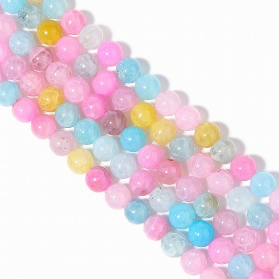 6-10mm Natural Crackled Morgan Agate Loose Gemstone Round Beads