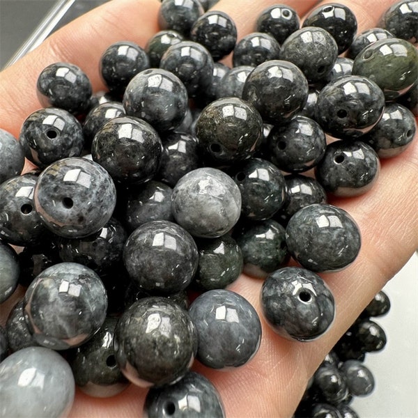 20pcs 10mm Natural Grade A Black Chicken Species Jade Round Beads,Burma Jade,Black Jade Beads,Loose Beads,DIY Jewelry Supplies