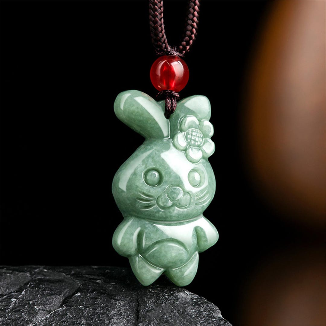 Natural Type A Untreated Waxy Bean Green Watery Burmese Jadeite Rabbit ...