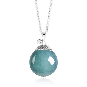 Natural Type A Icy Waxy Blue Watery Guatemalan Jadeite Round Drop Pendant,Blue Guatemala Jadeite Loose Ball Pendant,DIY Jewelry Supplies