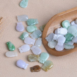 10 pezzi di grado naturale A Trio colori Birmania Giada Borsa per soldi Perline, Ciondoli e pendenti, Perline di giada verde, Perline sfuse Borsa fortunata, Forniture di gioielli fai da te