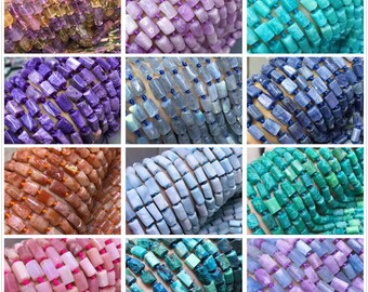 Perline sfaccettate irregolari in pietra preziosa naturale di grado A multicolore, perline cilindriche, perline semipreziose sfuse, quarzo naturale, forniture per gioielli