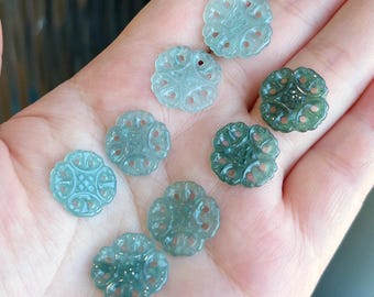 彫刻された翡翠のバングル 59.2 mm 龍の彫刻 ダークグリーン