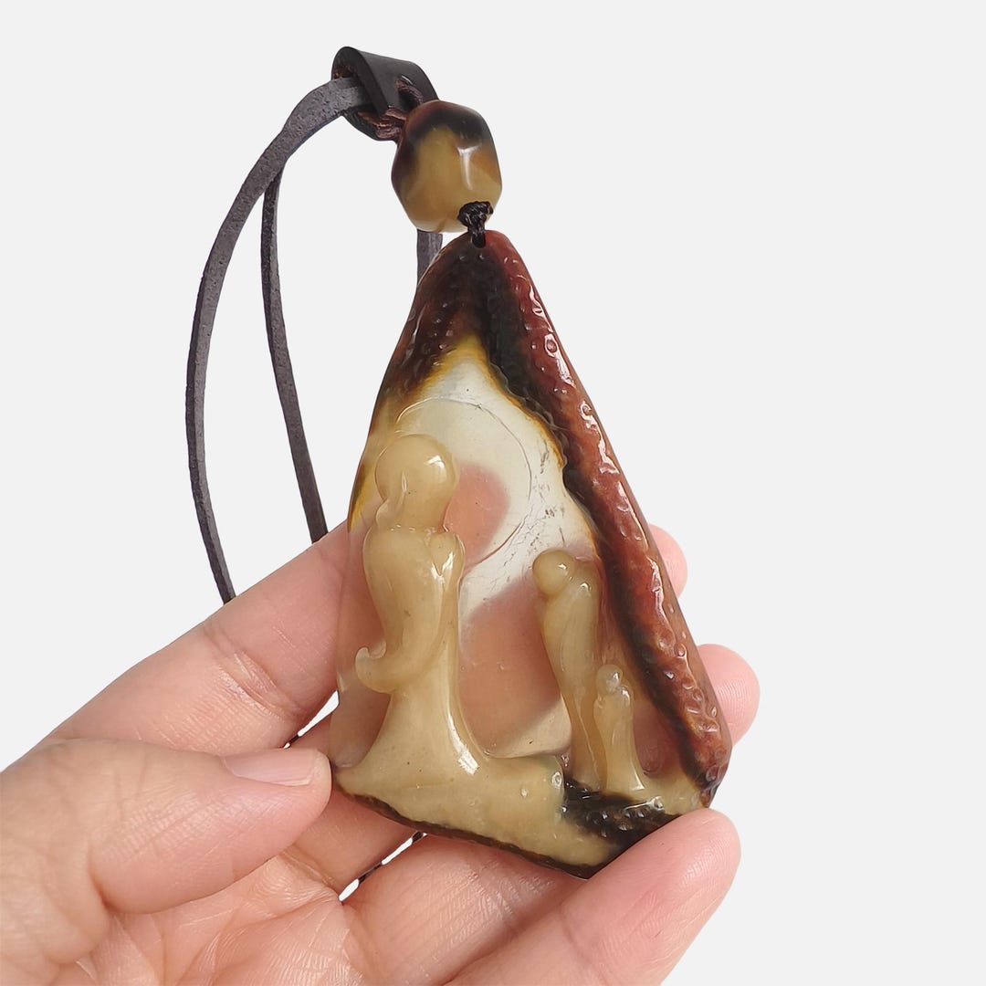 Unique Untreated Natural Gemstone Chinese Jade Icy Yellow Brown 悟道 ...