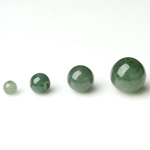 Grade A Natural Green Jade Round Beads, Genuine Jade,Real Jade, Burma jadeite,Burma Jade Beads,Gemstone Loose Beads,DIY jewelry supplies image 2